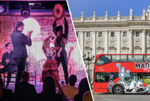 Combo (Save 8%) Madrid Panoramic Bus Tour + Flamenco Show at Tablao La Carmela Tickets